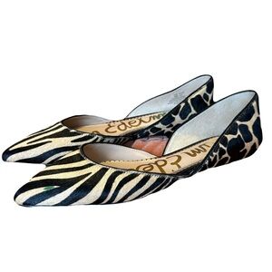 Leopard Zebra Animal Print Sam Edleman Leather Women's Flats